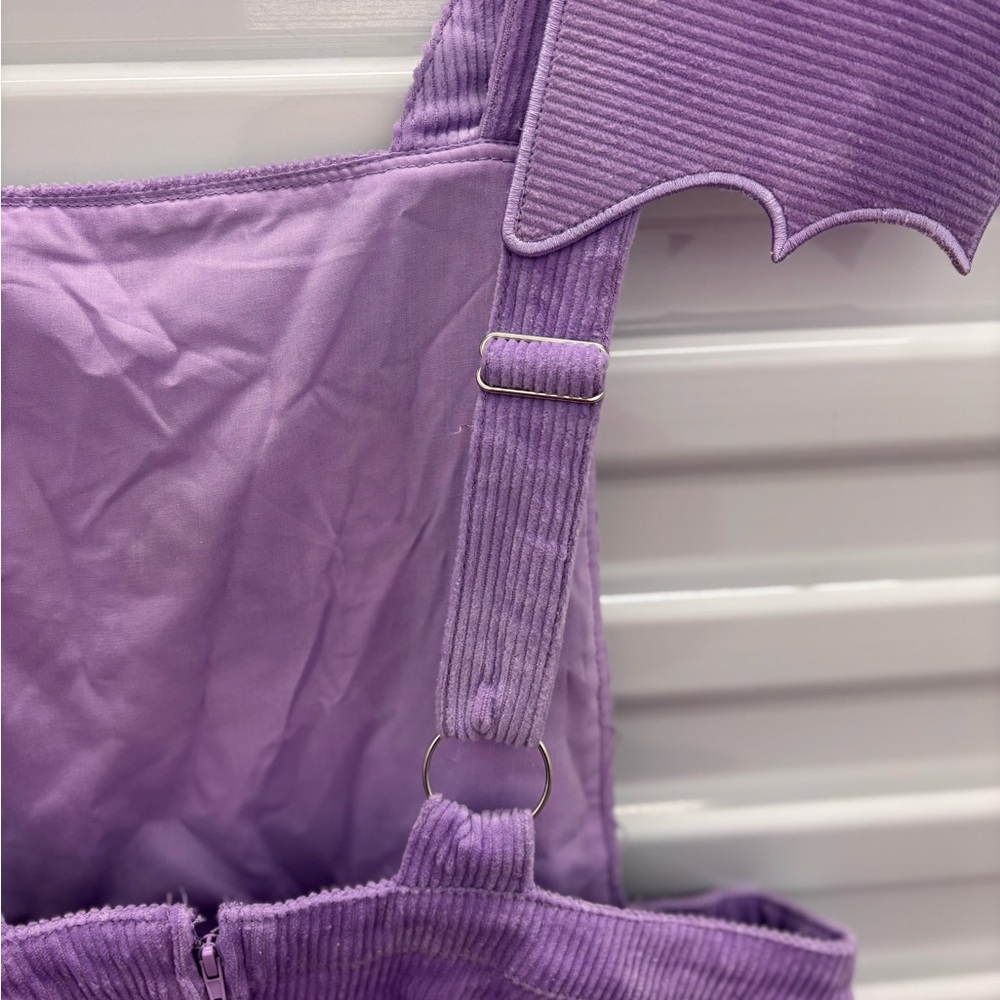 NWT XL Sweet Society Juniors' Kawaii Bat Corduroy Skirtall Skirt Overalls Wings - Picture 6 of 8